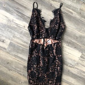 Black Strappy Lace Dress